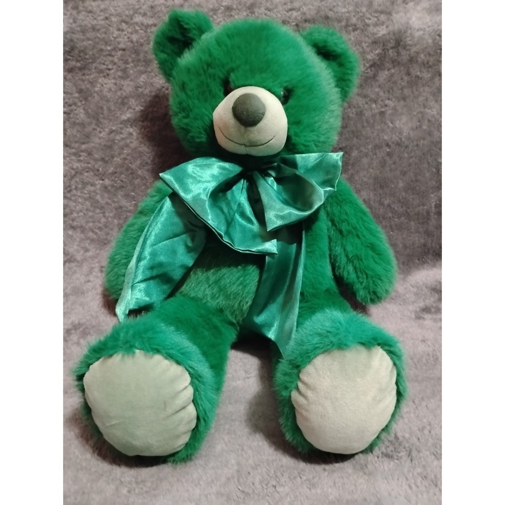 Big Green Bear W Green Bow Tie Plushed Stuffed Animal 22"